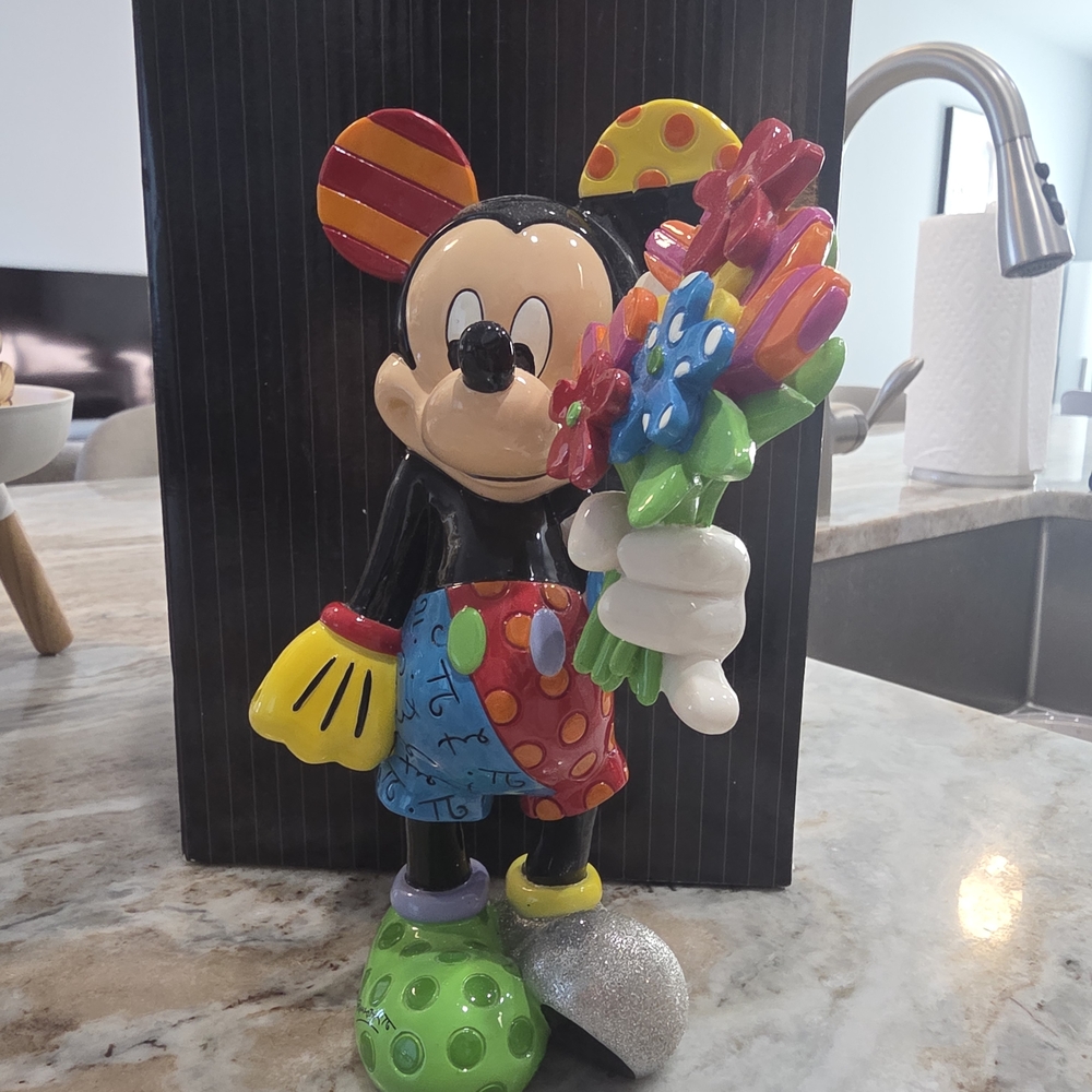 Disney Multicolor Mickey Mouse Figurine with Colorful Bouquet